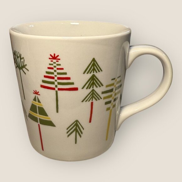 Crate & Barrel Julia Rothman Holiday Trees Ceramic Coffee Tea Cocoa Mug - Picture 3 of 6